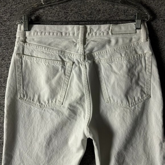 Re/Done Women's Size 30 White High Waist 70's Stovepipe Straight Leg Crop Jeans - Picture 4 of 11